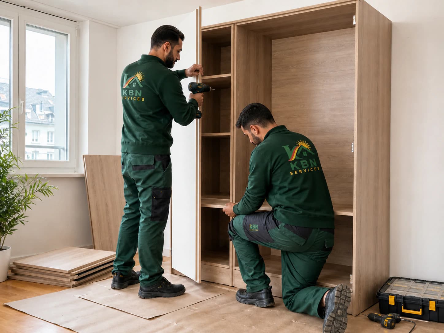 Montage soigné d’une armoire par KOBANÊ SERVICES